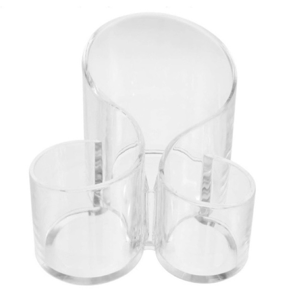 Clear Acrylic 3 Compartment Multipurpose Cosmetic Countertop Organizer, [Clear]